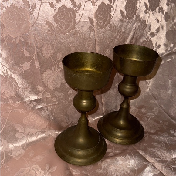 Vintage Solid Brass Candle Holders - Picture 2 of 3